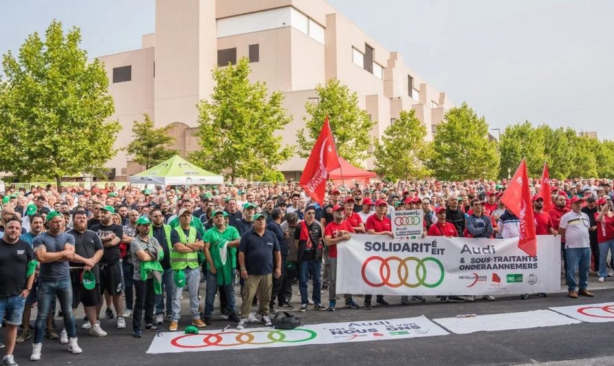 Audi-Arbeiter*innen streiken in Brüssel